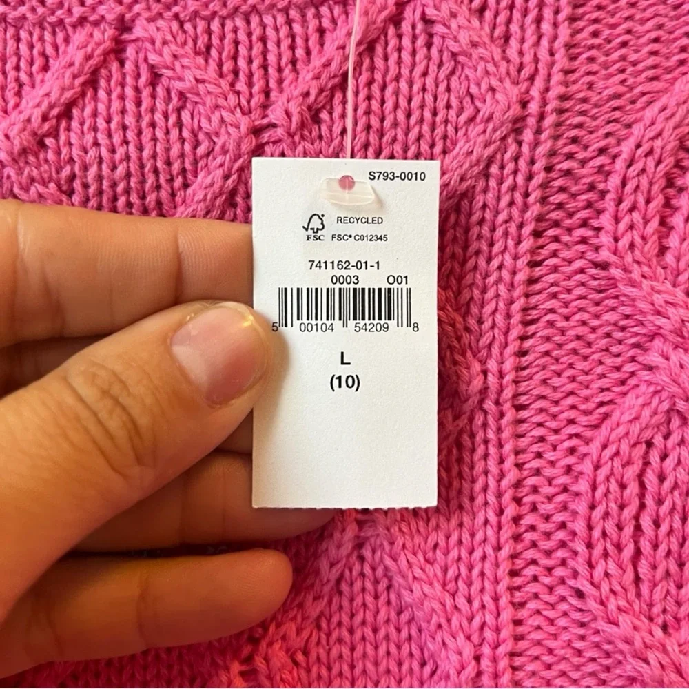 GAP Kids Cable-Knit Sweater Pheobe Pink Cotton‎ NWT Size Large / US 10